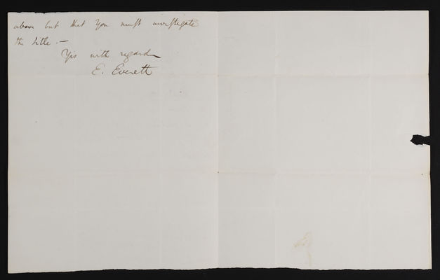 1831-08-08 Founding Document: Letter, Edward Everett to C. P. Curtis RE: Title to Land, 1831.015.004